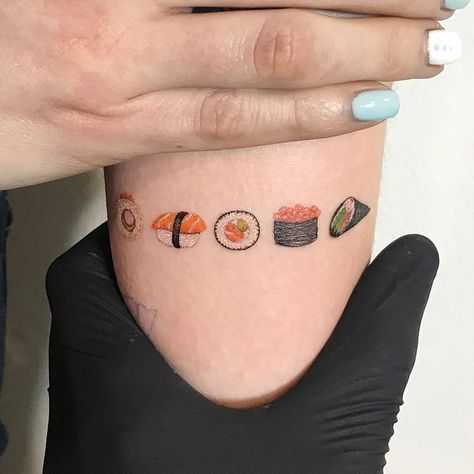 tattoodo | Sushi tattoo by Hernan Giamberardino #adamexiste #HernanGiamberardino #colortattoo #realismtattoo #realistictattoo #sushitattoo #foodtattoos #Japanesetattoo #tattoooftheday | Tattoodo Sushi Tattoos, Sushi Tattoo, Small Japanese Tattoo, Culinary Tattoos, Food Tattoos, Kawaii Tattoo, Geniale Tattoos, Latest Tattoos, Cute Tiny Tattoos