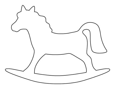 Rocking horse pattern. Use the printable outline for crafts, creating stencils, scrapbooking, and more. Free PDF template to download and print at http://patternuniverse.com/download/rocking-horse-pattern/ Rocking Horse Template Free Printable, Rocking Horse Template, Rocking Horse Pattern, Printable Outline, Horse Template, Coloring Crafts, Horse Stencil, Crochet Pony, Horse Coat Colors