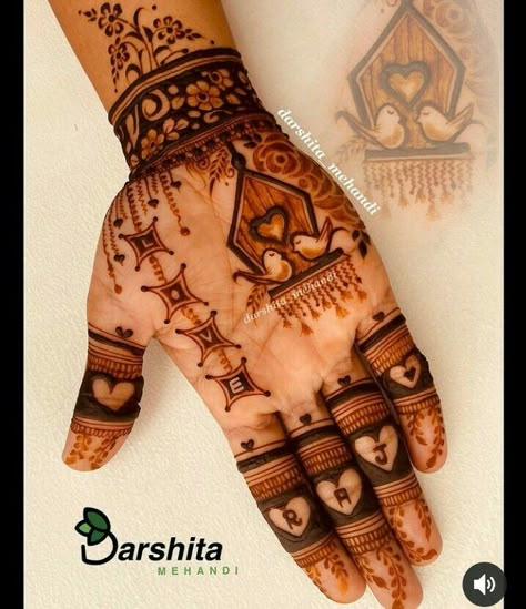 Bird Cage Mehendi Designs, Pichkari Image, Jal Mehndi Design, Sparrow Mehndi Design, Gangour Mehndi Design, Mahendi Pics, Anniversary Mehndi, Engagement Mehendi, Mehndi Designs Bridal Hands