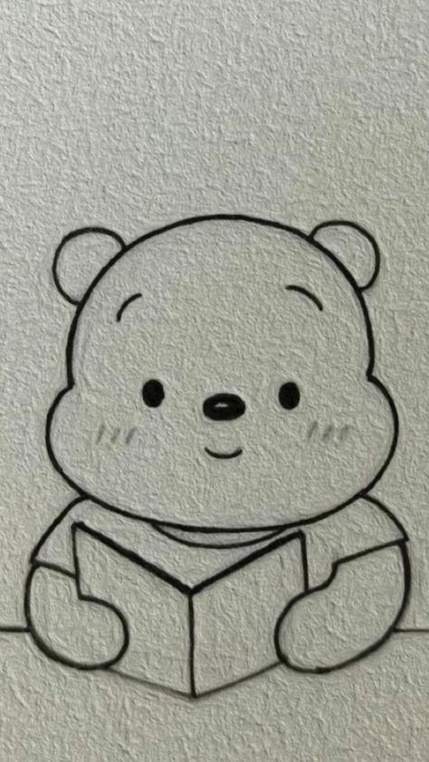 Simple Doodles Of Animals, Cute Bear Drawings Easy, Mini Cartoon Drawings, Bears Cartoon Drawing, Cute Mini Drawings Love, Easy Doodles Drawings Cute, Easy Mini Drawings, Cute Drawing Designs, Cute Small Drawings Doodles Simple