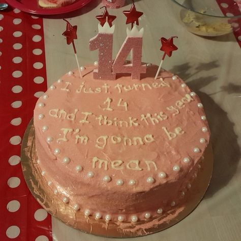 Birthday Cakes For 14th Birthday, Cute 14th Birthday Cakes, Birthday Lyrics, 14th Birthday Cakes, 14th Birthday, Cute Birthday Cakes, Cake Inspo, Basic Math, Cute Birthday