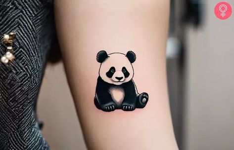 Panda With Bamboo Tattoo, Panda Minimalist Tattoo, Panda Tattoo Men, Mini Panda Tattoo, Tato Panda, Small Panda Tattoo, Cute Panda Tattoo, Tattoos Panda, Panda Tattoo Design