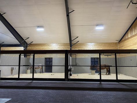 Horse Facility Layout, Feed Room Horse, Small Stable Ideas, Equestrian Facility Layout, Horse Barn Interior, Horse Barn Ideas, Luxury Horse Barns, Horse Stables Design, Equine Facility