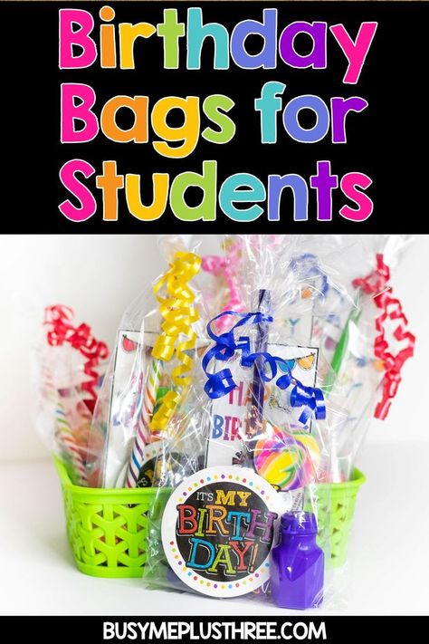 Do you love DIY projects, teachers?  This is a fun way to celebrate your student on his or her birthday.  You can make these birthday bags for under $1.00 each!  These are cheap and fun to make.  These make great gifts for students celebrating their special day.  Grab some printable products such as a birthday certificate or bookmark too to say Happy Birthday to your kids. #birthday #birthdaygift #studentgift #studentbirthday #party #birthdaybag #backtoschool #Back #To #School #Arts #Crafts #DIY Student Birthday Gifts From Teacher, Workboxes Homeschool, Bags For Students, Classroom Birthdays, Birthday Classroom, Students Birthday, Birthday Pencils, Movement Preschool, Preschool Birthday