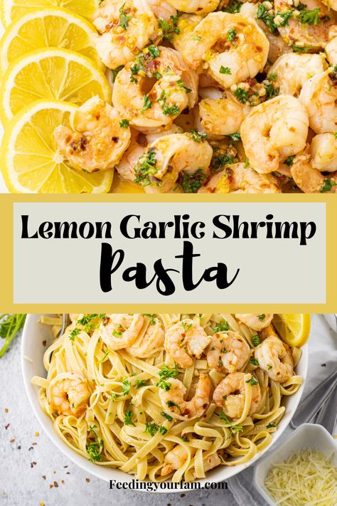 Lemon garlic shrimp pictured, also added to pasta pictured Bowtie Shrimp Pasta, One Pot Lemon Garlic Shrimp Pasta, Shrimp And Lemon Recipe, Summer Shrimp Pasta Recipes, Lemon Shrimp Fettuccine Garlic Butter, Shrimp Pasta Meal Prep Healthy, Easy Pasta Recipes Shrimp, Lemon Garlic Shrimp Fettuccine, Garlic Butter Shrimp Fettuccine