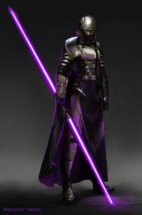 Sith Inquisitor Oc, Jedi Battle Armor, Swtor Concept Art, Star Wars Oc Male Sith, Star Wars Jedi Concept Art, Jedi Armor Concept Art, Purple Lightsaber Jedi, Jedi Knight Armor, Jedi Knight Oc