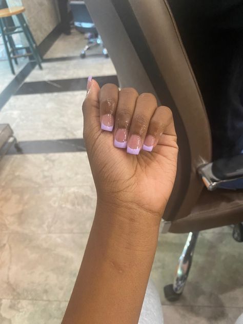 Dark Purple French Tip Nails, Purple Nails French Tip, Purple Nails French, Short Nails For Kids, Nails French Tip Short, Purple French Tip Nails, Short French Tips, French Tip Short, Purple French Tip