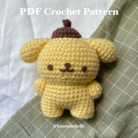 This is a PDF crochet pattern, not a finished product! A 9 page PDF file, including the title page, step-by-step instructions, notes, and pictures to make a yellow pup. Beginner friendly crochet pattern to make your very own yellow pup! The pattern is written in English and uses US terminology. Materials: Worsted weight yarn (size 4) in yellow and brown 3.75mm hook brown felt or whatever you desire to make the face with Glue or any adhesive to attach the face Polyfil / Fibrefil Stitch marker (op Easy Crochet Plush, Kpop Crochet, Puppy Crochet Pattern, Crochet Plushies, Unique Tools, Crochet Idea, Easy Crochet Animals, Confection Au Crochet, Knit Projects