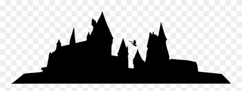 Hogwarts Silhouette Tattoo, Harry Potter Castle Silhouette, Hogwarts Sillouhette, Hogwarts Clipart, Hogwarts Skyline, Hogwarts Art Castle, Hp Cake, Umbrella Pictures, Harry Potter Stencils