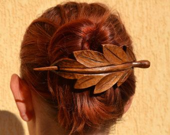 Leaf, Wood Hair Accessories, Wooden Shawl Pin, Mom, Wife Gift, Hair Stick, Barrette, Haarstab, Wood Carving, Leaf Hair Barrette, Wood Leaf Autumn Hair Accessories, Leather Hair Accessories, Fall Fashion Accessories, Floral Hair Pieces, Leather Ideas, Hair Accessories Gift, Autumn Leaf, Shawl Pins, Hair Stick