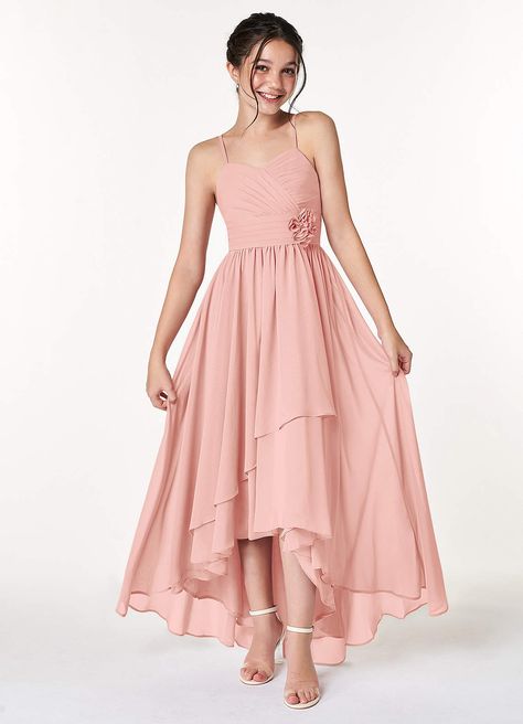 Dusty Sage Azazie Catalina JBD Junior Bridesmaid Dresses | Azazie Junior Bridesmaid Dresses Pink, Wedding Guest Dress Kids, Champagne Junior Bridesmaid Dress, Pink Junior Bridesmaid Dresses, Young Bridesmaid Dresses, Peach Bridesmaid Dresses, Blush Pink Bridesmaid Dresses, Junior Girl Dresses, Bridesmaid Dresses Azazie