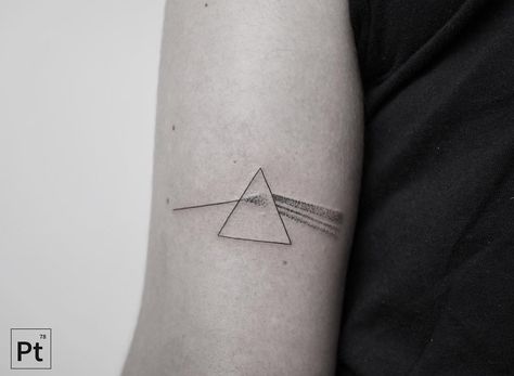 "The Dark Side of the Moon", made in @alchemistsvalley Prism Tattoo, Small Music Tattoos, Tattoo Nightmares, Pink Floyd Tattoo, Native Tattoos, Special Tattoos, Forarm Tattoos, Bicep Tattoo, Cute Little Tattoos