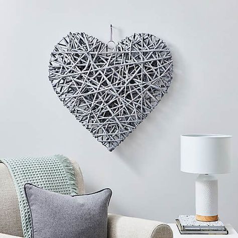 Wicker Heart, House Colours, Wicker Hearts, Blue Duvet, Blue Duvet Cover, Heart Wall Art, Textured Design, Heart Wall, Love Your Home