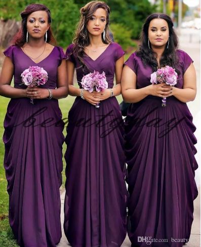 2019 African Bridesmaid Dresses For Nigerian Maid Of Honor Gowns Formal Wedding Party Guest Dress vestidos de fiesta Purple Draped Purple Bridesmaid Dresses Long, African Bridesmaids, Mermaid Long Bridesmaid Dresses, African Bridesmaid Dresses, Wedding Maids, Purple Bridesmaid, Mermaid Bridesmaid, Formal Bridesmaids Dresses, Custom Bridesmaid Dress