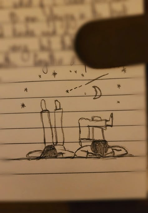 Stargazing Couple Drawing, Stargazing Drawing Reference, Sleepover Doodles, Watching The Stars Drawing, Crush Art Drawings, Romantic Sketches Easy, Stargazing Sketch, Small Dairy Ideas, Star Gazing Drawing