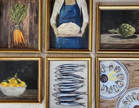 KristaKimStudio - Etsy Sardines Art, Restaurant Fish, Oil Painting Prints, Mini Oil Painting, Restaurant Art, Colorful Landscape Paintings, Flower Painting On Canvas, Oil Painting Still Life, Art Restaurant