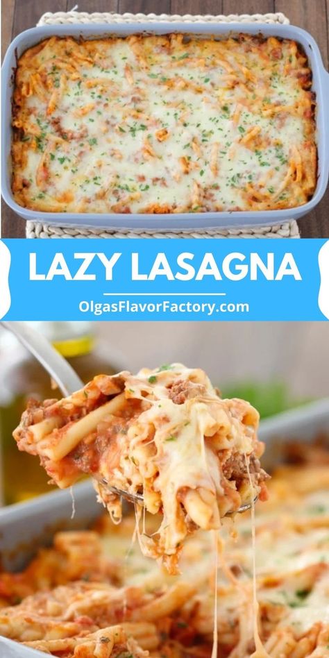 Baked Tortellini Casserole, Tortellini Casserole, Baked Tortellini, Pasta Casseroles, Easy Pasta Dinner Recipes, Beef Pasta Recipes, Lazy Lasagna, Lazy Man, Skillet Lasagna