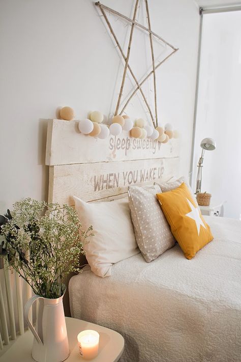 Cambio total de mi dormitorio con una funda de cojín MOSTAZA! Deco Chic, Deco Bedroom, Boho Deco, Simple Bedroom, Diy Bed, New Room, Room Interior, Interior Design Living Room, Home Decor Inspiration