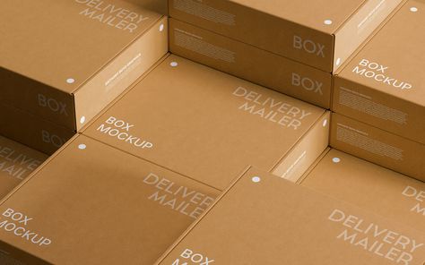 Free Stacked Delivery Mailer Boxes Mockup PSD - Good Mockups Poster Mockup Psd, Display Mockup, Free Packaging Mockup, More Confidence, Mailer Box, Packaging Designs, Psd Template Free, Box Mockup, Free Boxes