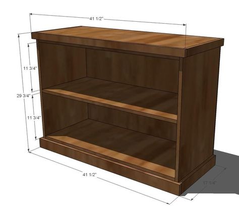 DIY Bookcase - Shanty 2 Chic Short Bookcase, Diy Bookshelves, Wide Bookshelf, Traditional Bookcases, Bookcase Plans, Diy Shelving, Simple Bookcase, Wide Bookcase, Bedroom Arrangement