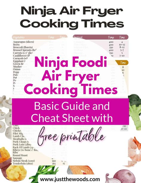 Mastering Ninja Air Fryer cooking times unlocks a world of healthy possibilities!  While exact times may vary, explore online resources and recipe inspiration to find perfect cook times for your favorite ingredients. This ensures perfectly cooked and crispy food that's lower in fat. Get started with a free printable cheat sheet available online to act as your air fryer companion, guiding you towards delicious and healthy meals in no time. #ninjaairfryercookingtimes Crispy Food, Air Fryer Cooking, Ninja Air Fryer, Ninja Kitchen, Maillard Reaction, Air Fryer Cooking Times, Best Air Fryers, Air Fryer Recipes Chicken, Air Fryer Healthy