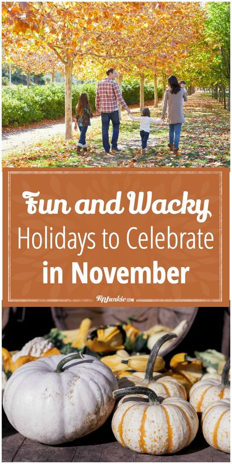 November Traditions, Special Days In November, Holidays In November, Unique Holidays, Scentsy Posts, Random Holidays, Silly Holidays, Monthly Celebration, Activity Calendar