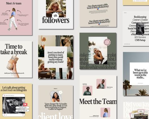 Craft professional and engaging Instagram content with this collection of over 100 customizable templates.  

Ideal for Virtual Assistants, Coaches, Social Media Managers, and influencers, these templates empower you to showcase your expertise, attract clients, and elevate your brand presence.  

Choose from two versatile sizes: 1080 x 1080 and 1080 x 1350. Each template is fully editable in Canva, allowing you to seamlessly integrate your unique text, images, and branding. 


.#CanvaTemplates #SocialMediaDesign #InstagramIdeas #PinterestTemplates #CreativeCanva Creative Instagram Feed Layout, Social Media Templates Design, Canva Instagram Templates, Instagram Highlight Covers, Pinterest Templates, Instagram Feed Inspiration, Canva Pro, Template Instagram, Instagram Feed Ideas