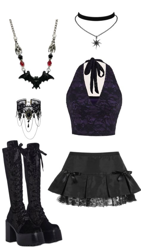 Lacey Gothic Outfit Outfits 2000s Style, Gothic Outfit, Goth Outfit Ideas, Rock Star Outfit, Outfits 2000s, Streetwear Fashion Women, Gothic Outfits, Goth Outfits, Edgy Outfits