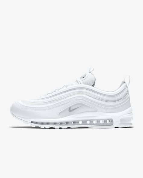 Nike Air Max 97 White, Nike 97, Nike Airmax 97, Nike Vapor Max, Nike Air Max Mens, White Nike Shoes, Streetwear Shoes, Nike Shoes Air Max, Shoe Nike