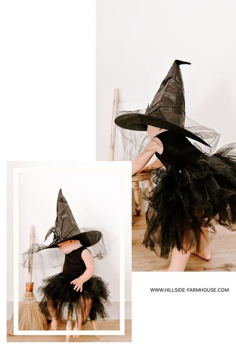 Explore enchanting Halloween costume ideas for 2023, especially for toddlers! Dive into the world of creativity with our toddler DIY witch costume. Transform your little one into a magical character with a black tutu costume that's easy and fun to make. We've got the best costume ideas to make this Halloween unforgettable. Head over to www.hillside-farmhouse.com for step-by-step instructions and tips. Black Tutu Costume, Toddler Witch Costume, Diy Witch Costume, Hillside Farmhouse, Toddler Witch Costumes, Best Costume Ideas, Witch Costume Diy, Witch Costumes