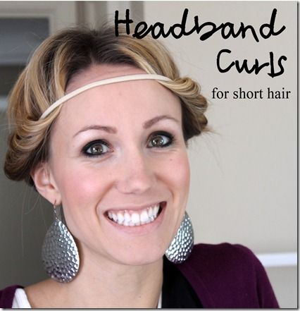 Headband Curls - this really works! Headband Curls Short Hair, Headband Curls, Curls Tutorial, Flying Heart, Style Bob, Overnight Curls, Short Hair Hacks, No Heat Hairstyles, How To Curl Short Hair