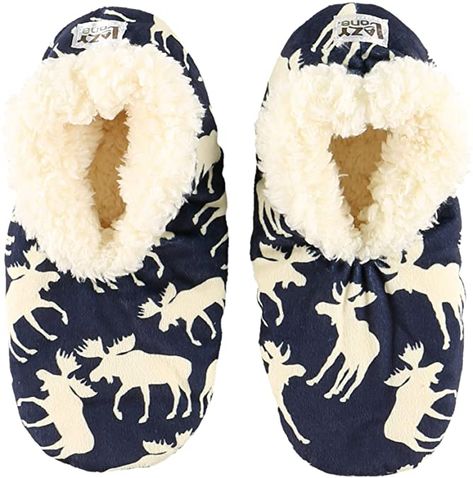 Amazon.com | Lazy One Fuzzy Feet Slippers for Women, Cute Fleece-Lined House Slippers | Slippers Moose Slippers, Feet Slippers, Moose Lodge, Moose Decor, Fuzzy Slides, Animal Slippers, Comfort Gifts, Fun Socks, Slippers For Women