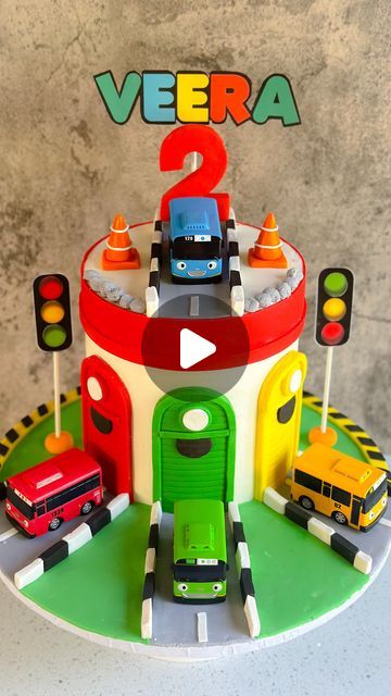 Tayo Cake Ideas, Tayo The Little Bus Birthday Cake, Tayo Bus Cake, Bus Cake, 2nd Birthday Cake, Buttercream Cake Designs, 2 Birthday Cake, Cake Artist, Mango Chunks