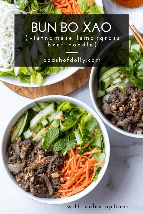 Lemongrass Beef Recipe, Vietnamese Lemongrass Beef, Beef Noodle Salad, Lemongrass Beef, Vietnamese Noodle Salad, Vietnamese Pork, Asian Beef, Viet Food, Vietnam Food