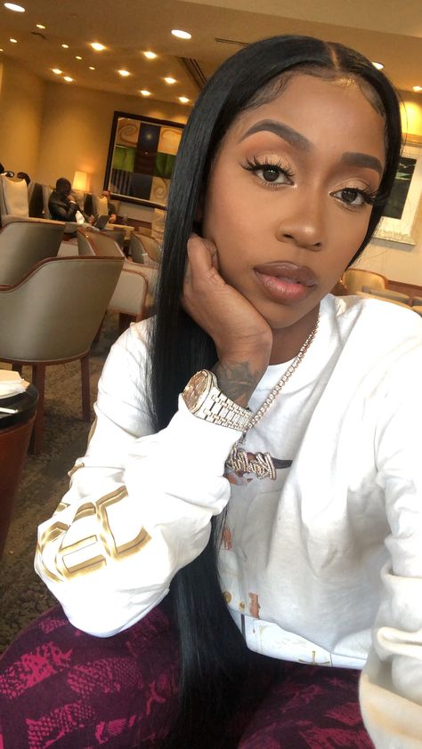 #Stacked out now! on Twitter: "Which pic y’all like?… " Kash Doll, Long Black Hair, Makeup For Black Women, Doll Hair, Girls Makeup, Black Girls Hairstyles, Long Black, Black Is Beautiful, Cute Hairstyles