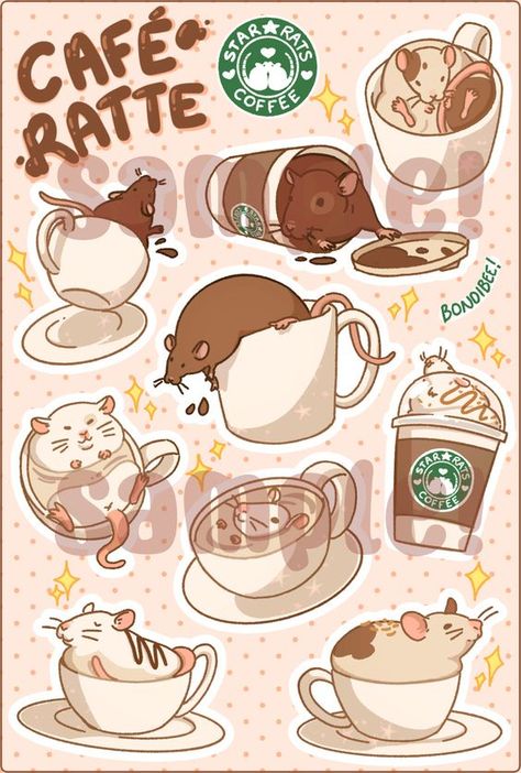 Cafe Ratte cute rat sticker sheet Sticker #sticker Stickers #stickers freesticker #freesticker freestickers #freestickers free download sticker #freedownloadsticker 7.79 Cute Rats Drawing, Cute Sticker Ideas, Cute Stickers Aesthetic, Cute Sticker Sheets, Rat Sticker, Rat Art, Coffee Doodle, Aesthetic Sticker, Cute Rats