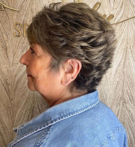 Wash-and-Wear Pixie for Thick Hair Over 60 Blonde Bob With Layers, Pixie For Thick Hair, Trendy Pixie Haircut, Wash And Wear Haircuts, Pixie Haircut Ideas, Thick Coarse Hair, Pixie Haircut For Thick Hair, Silver Blonde, Short Hairstyles For Thick Hair