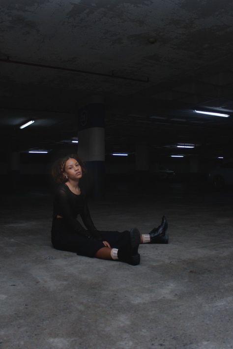 Parking Lot Photoshoot, Underground Parking Lot, Grunge Photoshoot, Urban Photography Portrait, Street Fashion Photoshoot, Rooftop Photoshoot, Night Pics, Underground Parking, City Shoot