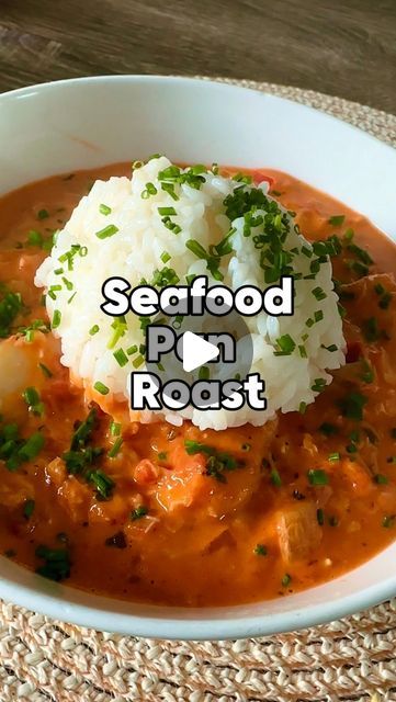 Vince Vasquez on Instagram: "Seafood pan roast is one of my all time favorite dishes. The creamy tomato based broth is slightly sweet, spicy and teeming with seafood. For this recipe, I used shrimp, scallops, and crab meat but salmon, crawfish and lobster work great here too. I would wait in line for hours to have this at the famous Oyster Bar at Palace Station but my version is really easy to make and it’s all made in the same pan (except for the rice)  Ingredients  2 tbsp unsalted butter 1 pound small to medium raw shrimp, peeled  and deveined 1/4 pound scallops 1/2 cup lump crab (I mixed in the whole 8 oz container so there’s a little crab in every bite) 1/2 an onion diced small 1 stalk celery diced small 1 red bell pepper diced small 2 tbsp minced garlic Splash of vermouth(or cooking w Shrimp Pan Roast Recipe, Lazy Seafood Pan, Seafood Pan Roast Recipe, Seafood Pan Roast, Roasting Pan Recipes, Pan Roast, Pulp Recipe, Raw Shrimp, Shrimp Scallops