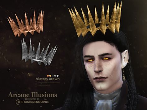 Sims 4 Arcane, Sims 4 Medieval, Accessories Male, Queen Ravenna, Los Sims 4 Mods, Medieval Crown, Female Sims, Ts4 Mods, Male Crown