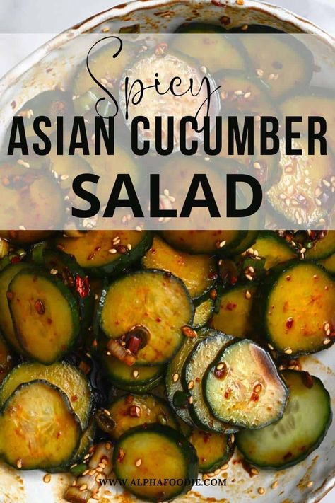 A refreshing and simple Asian cucumber salad made up of marinated cucumbers in a simple, yet flavor-packed, vinegar, soy, and sesame oil dressing! Asian Marinated Cucumbers, Marinated Cucumbers Asian, Cucumber Salad Dressing, Cucumber Salad Vinegar, Asian Marinade, Marinated Cucumbers, Salmon Soy Sauce, Garlic Marinade, Asian Cucumber Salad