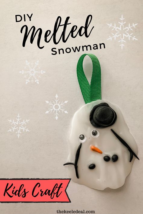 Ornament Diy Kids, Diy Melted Snowman, Melted Snowman Ornament, Ornaments Diy Kids, Diy Snowman Ornaments, Melted Snowman, Christmas Crafts For Kids To Make, Kids Christmas Ornaments, Ornament Diy