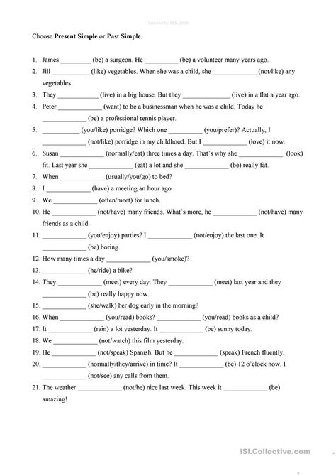 Present Simple vs. Past Simple - English ESL Worksheets for distance learning and physical classrooms Present Simple Vs Past Simple, English Grammar Exercises, English Grammar Tenses, Word Formation, Esl Teaching Resources, Simple Past Tense, Past Simple, Grammar Exercises, English Grammar Worksheets