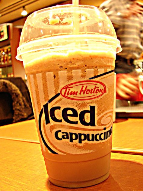 Tim Hortons Iced Cappuccino Recipe Tim Hortons Ice Cap Recipe, Tim Hortons Chili, Tim Hortons Chili Recipe, Ice Cap Recipe, Iced Capp Recipe, Iced Cappuccino Recipe, Random Desserts, Caramel Iced Coffee Recipe, Starbucks Frappuccino Recipe