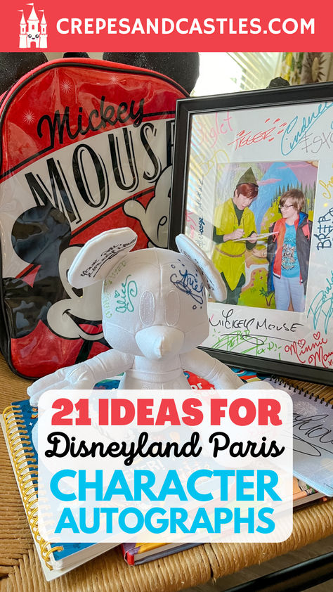 From DIY autograph books to Disney backpacks and even PET accessories, here are 21 ideas for Disney character autographs. Take this with you for epic memories of your Disneyland Paris character meets. Tap to read now... Things To Get Signed At Disney, Disney Autographs Ideas, Disney Characters Signatures Ideas, Disney Signatures Ideas, Disney Character Signing Ideas, Disney Signature Book, Autograph Ideas For Disney, Disney Autograph Book Alternatives, Character Autograph Ideas