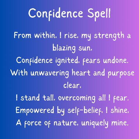 Spells For Courage, Spells For Confidence, Strength Spells Witchcraft, Spells For Self Love And Confidence, Connection Spells Witchcraft, Guidance Spell, Motivation Spells Witchcraft, Incantation Spells, Confidence Spells