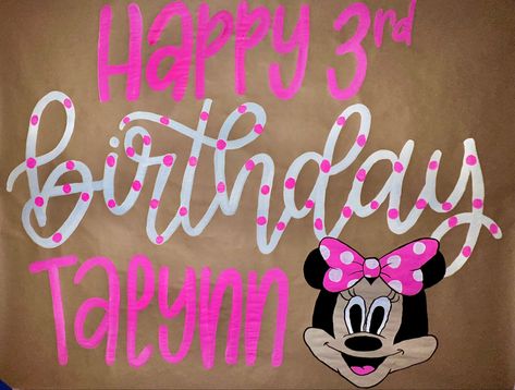 Minnie Mouse Birthday Banner, Twodles Birthday, Minnie Mouse First Birthday, Diy Birthday Banner, Cute Banners, Hand Lettering Art, Paper Banners, Mickey Birthday, Minnie Birthday