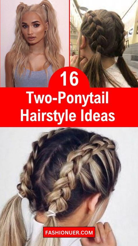 Tiered Ponytail Hairstyles, Fun Pigtail Hairstyles, Adult Pigtails Hairstyles, High Pigtails Hairstyles, Two High Ponytails, Pigtails Hairstyles, Topsy Tail Hairstyles, Summer Ponytail, Two Ponytail Hairstyles