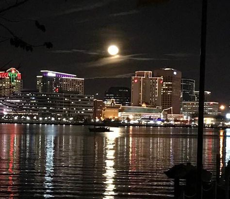 A view of downtown Norfolk, Va Christmas holiday lights. Shot from the banks of Olde Towne Portsmouth, VA. Newport News Virginia, Portsmouth Va, Norfolk Virginia, Norfolk Va, Newport News, Mormon Temple, Hampton Roads, Portsmouth, Holiday Lights