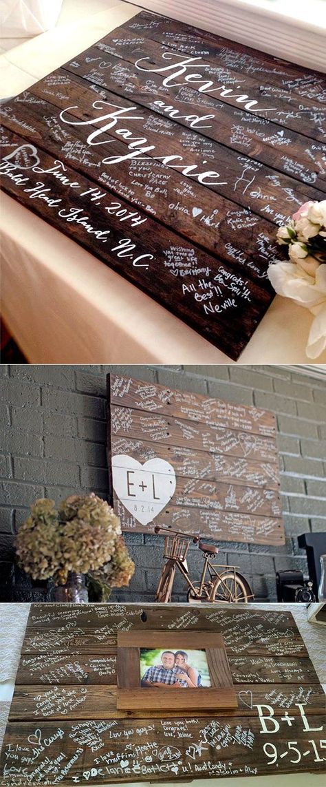 unique wedding guest book wood sign board ideas Wood Guest Book Sign, Wedding Guest Signing, Wood Guest Book Wedding, Boda Diy, Wedding Guest Book Unique, Unique Guest Book, Wood Guest Book, Wedding Guest Book Alternatives, Nontraditional Wedding